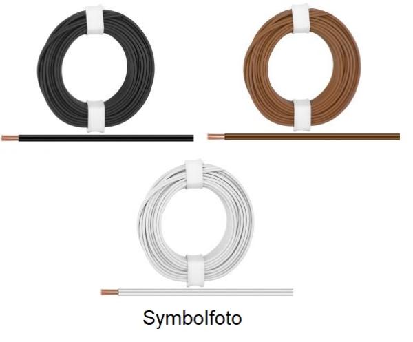 Kupferlitze, 2 x 0,08 mm², 2-adrig, einfarbig, 100 m Ring, verschiedene Farben zur Auswahl